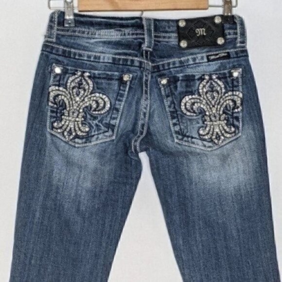 MISS ME Jeans BOOTCUT Fleu De Lis - Picture 1 of 9